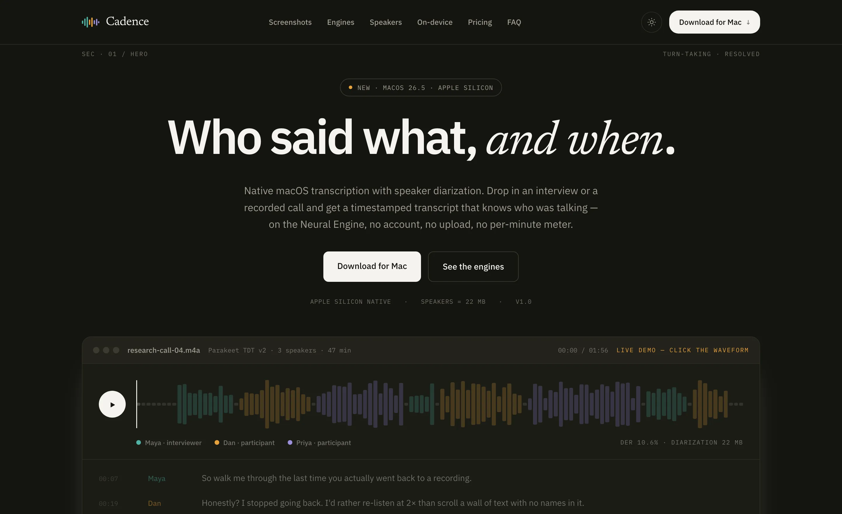 The Cadence website