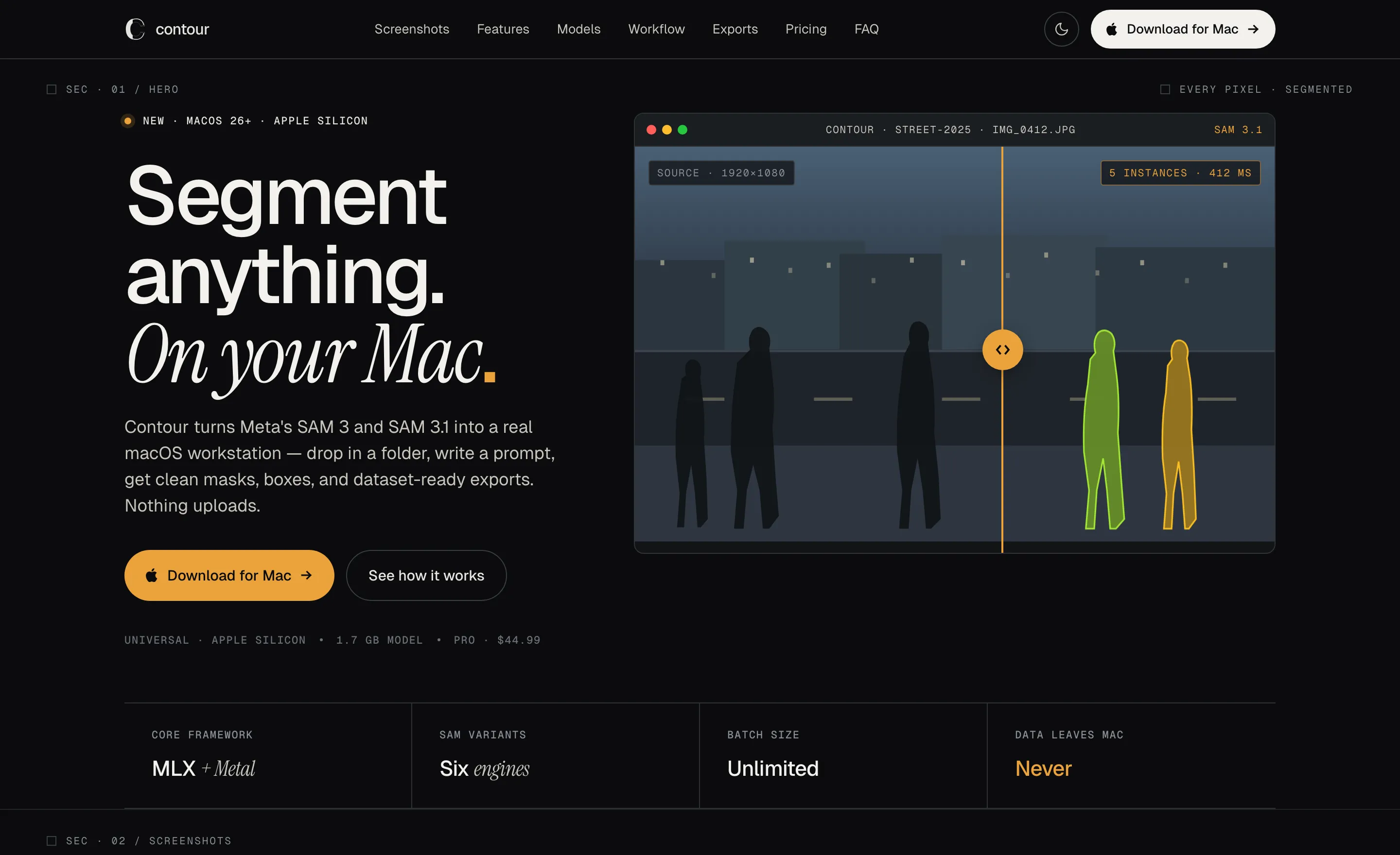 The Contour website